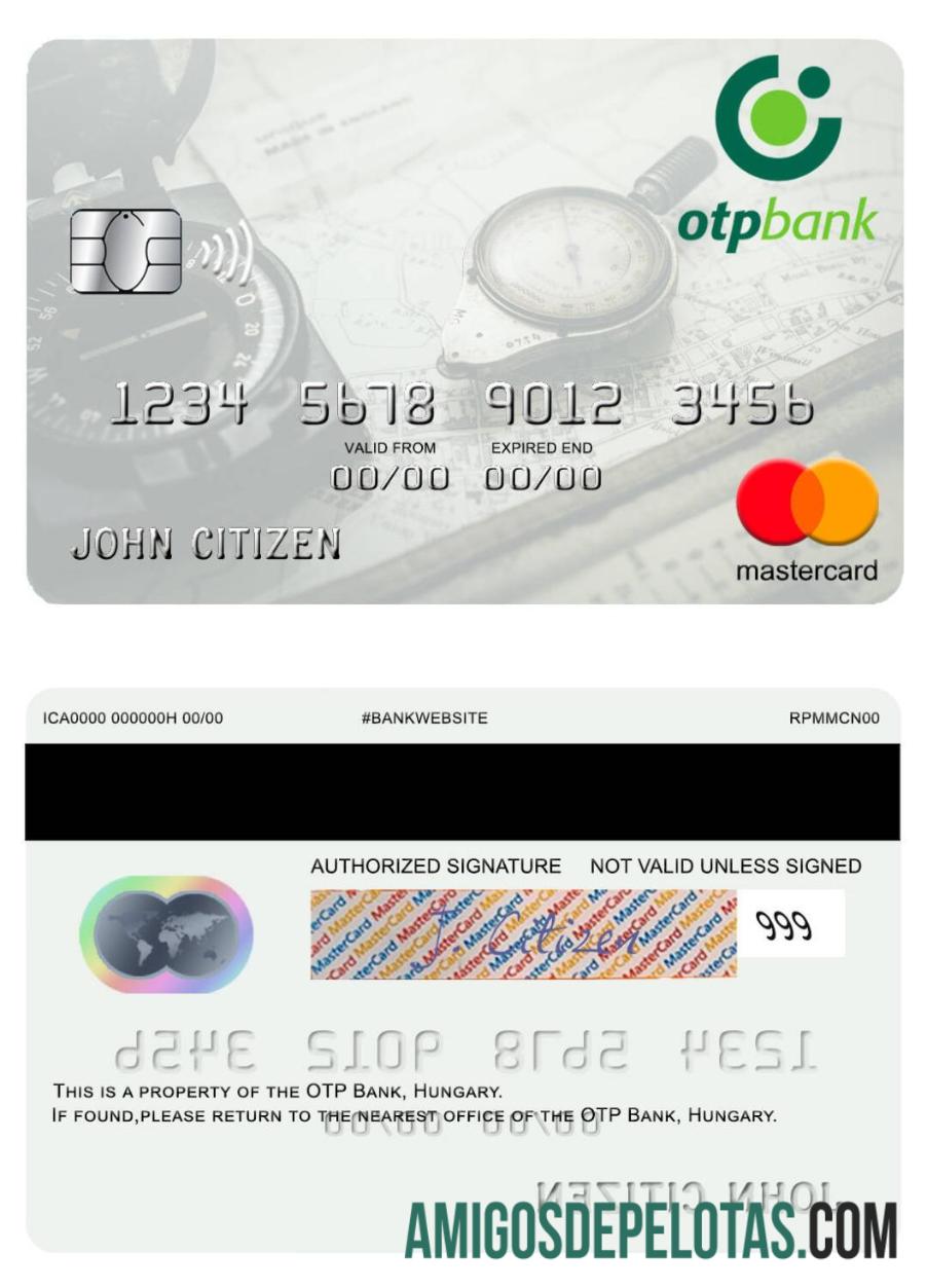 Hungria OTP Bank Mastercard exemplo